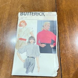 vintage butterick sewing pattern women 10 shirt top blouse 6299 90s